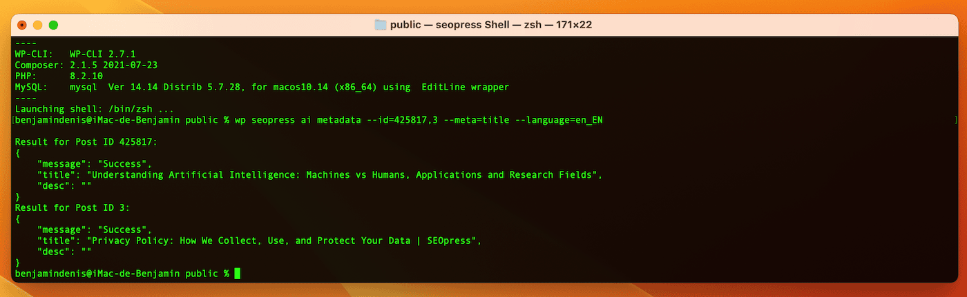Genere metadatos de SEO con CLI y OpenAI
