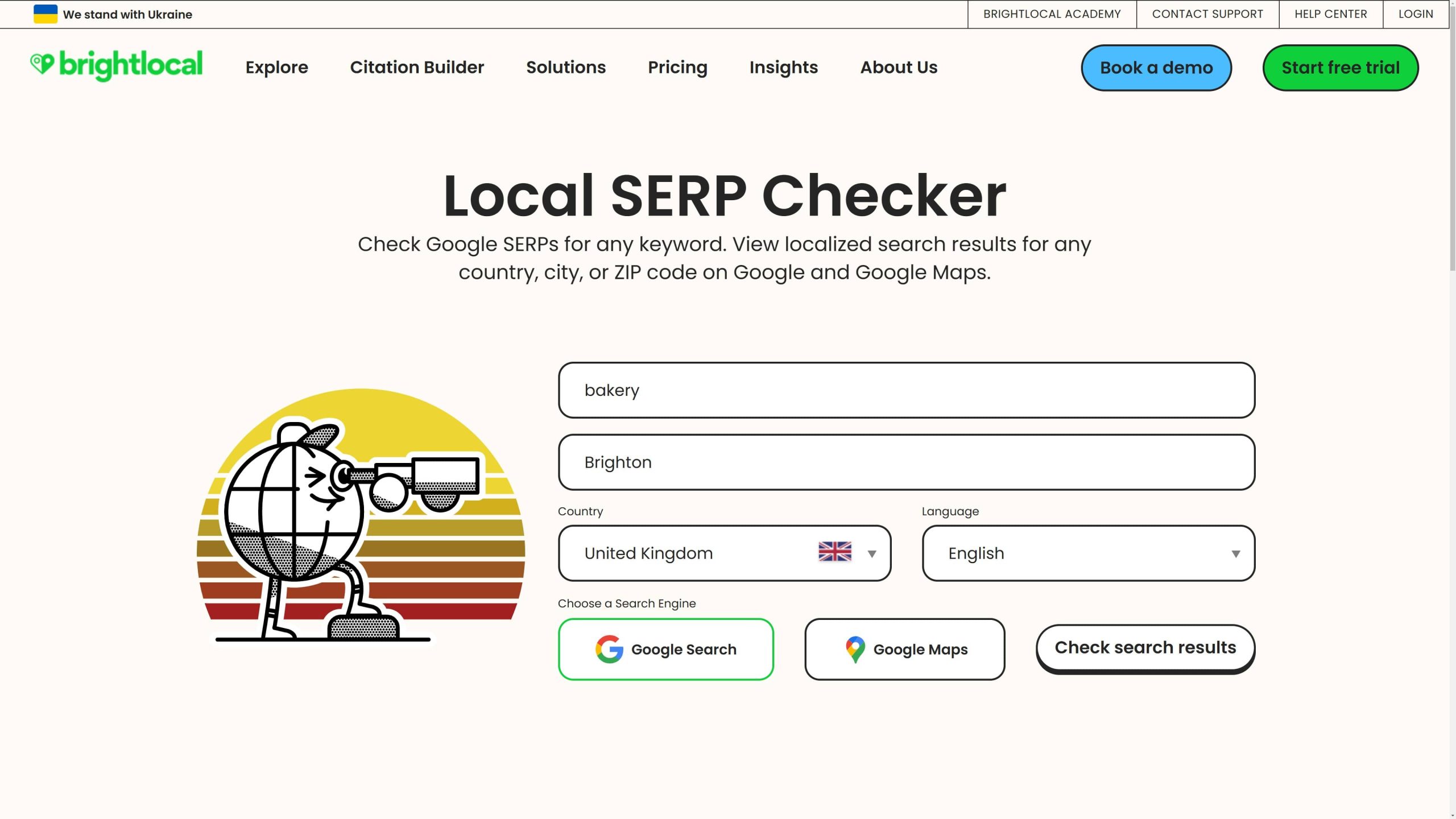 Utilisez Local SERP Checker pour voir les résultats de recherche Google à Brighton