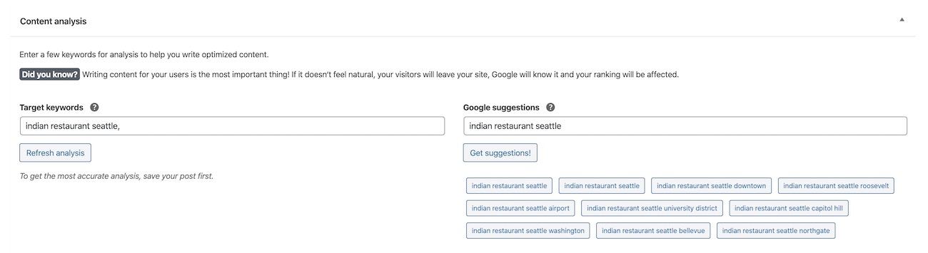 SEOPress Google Suggestions