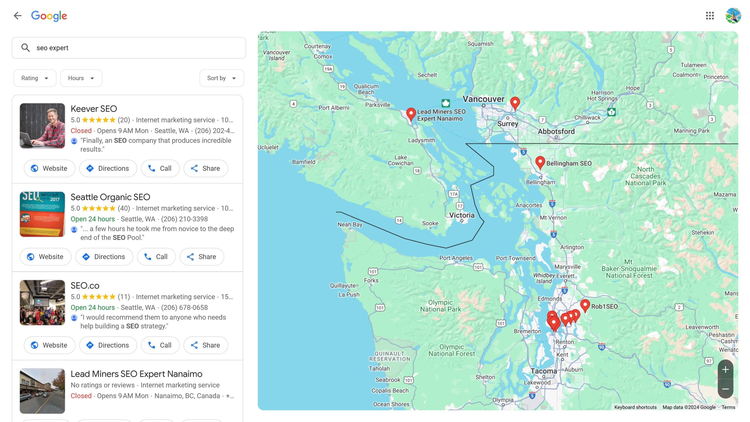 SEO expert Seattle google maps